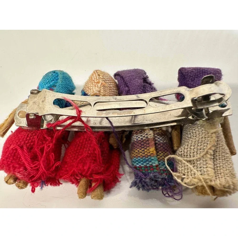 Guatemalan Worry Doll‎ Fabric Hair Barrette Colorful Folk Art - 039/1 (149)